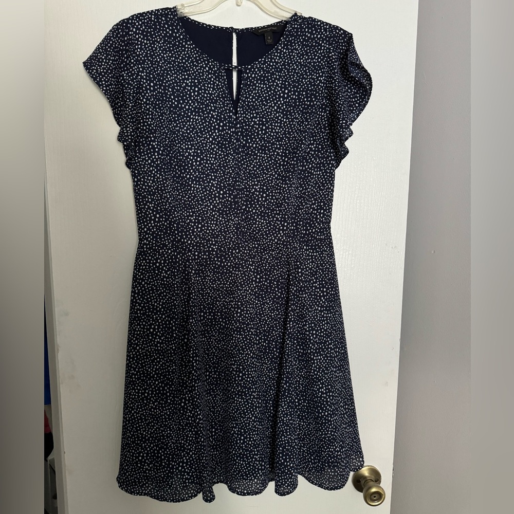Banana Republic navy polka dot dress
